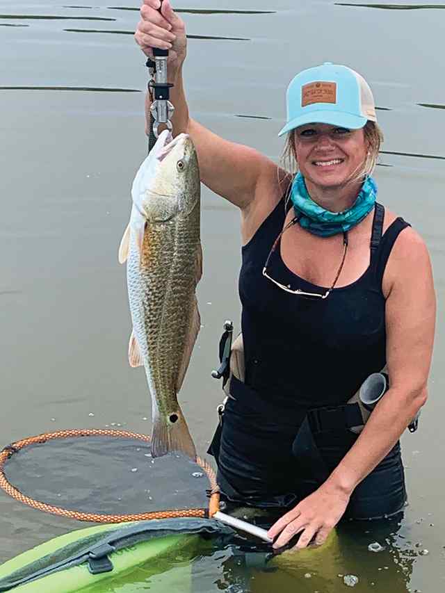 Dale Byars West Galveston Bay - 24" redfish, first time wading!