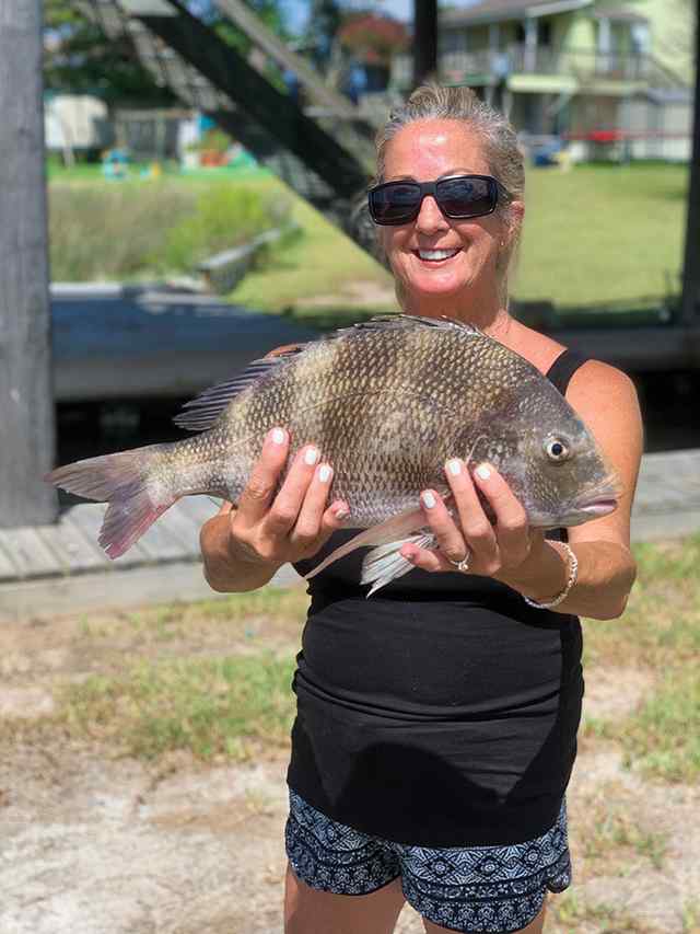 Nancy Woods Tres Palacios Bay - 20" sheepshead, caught on my birthday!