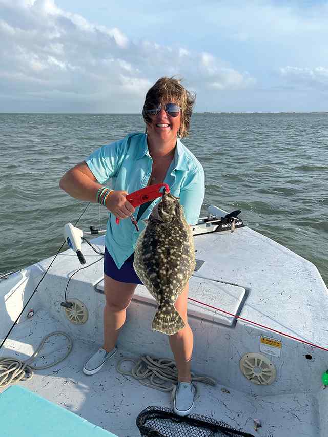 Alesha Goertz Dagger Point - 20" personal best flounder!