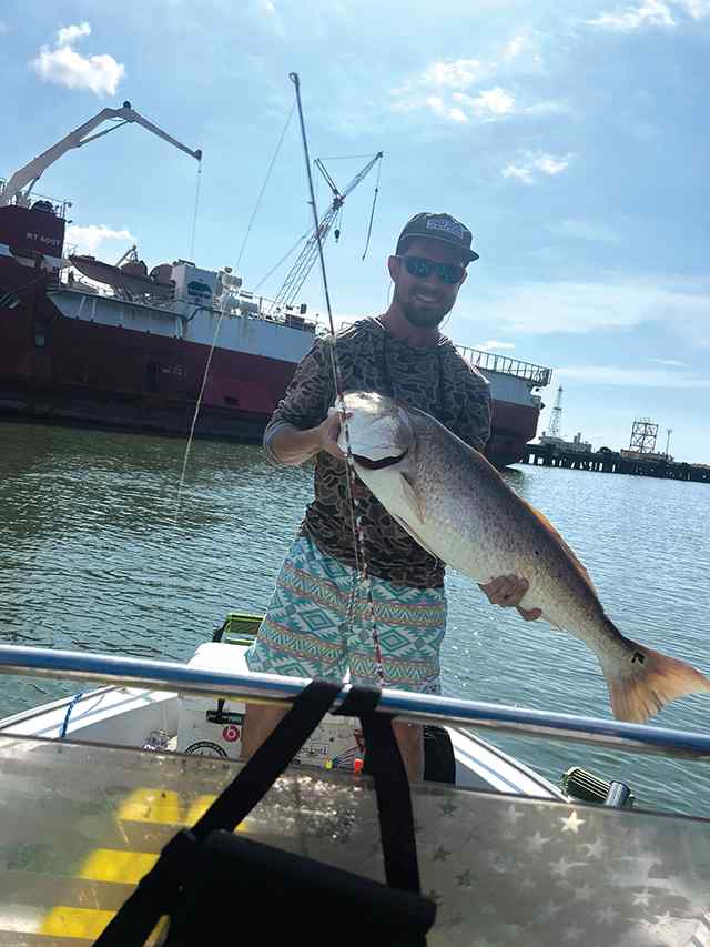 Colton Moydell Galveston ship channel - bull red