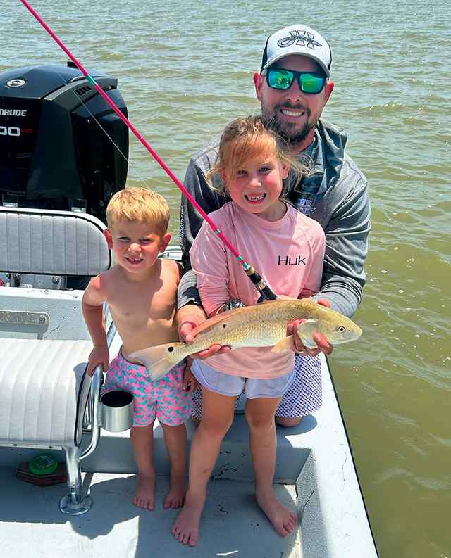 Audrey Anderson with dad East Matagorda Bay - redfish