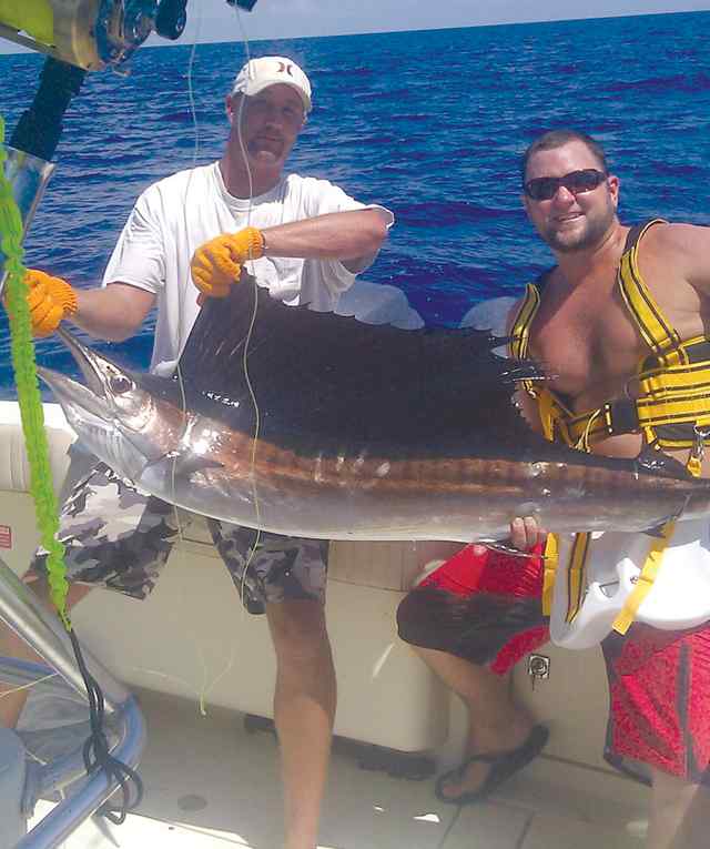 Chase Lathem & Mike Ramirez 70 miles out of Packery Channelsailfish