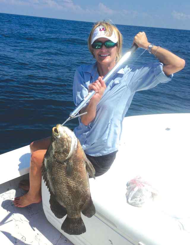 Lisa Cheney Cedar Bayou24&quot; first tripletail!