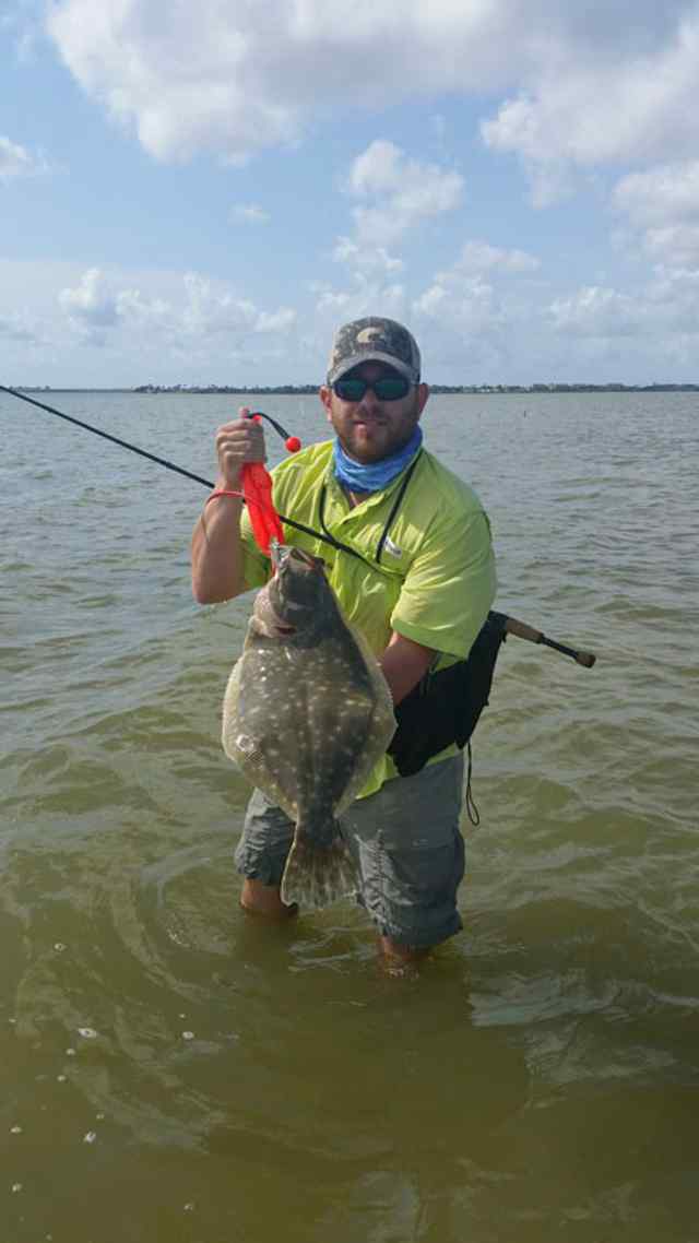 Rene Bazaldua Packery Channel24&quot; 6 lb flounder, caught on Gulps