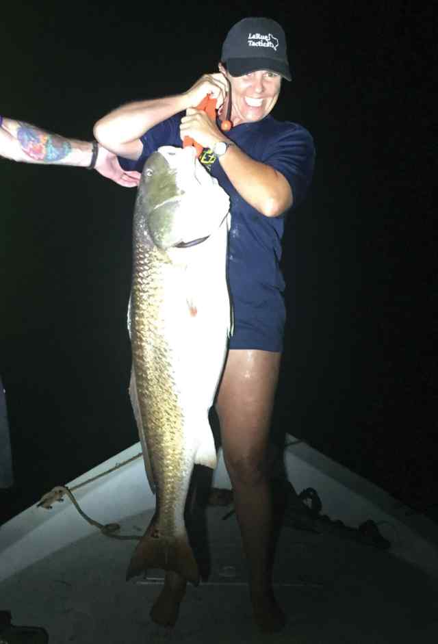 Courtney Dieckman Laguna Madre48&quot; 75 lb redfish CPR