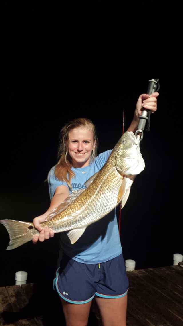Abbi Roome San Bernard River27&quot; first redfish!