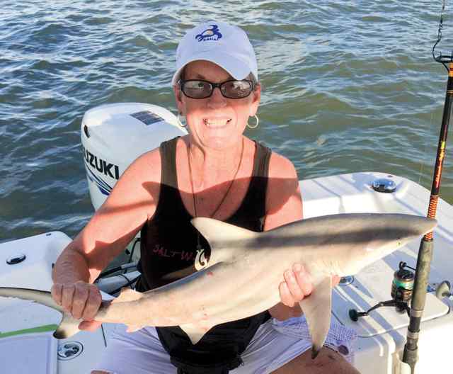 Debby Brady North jetty - 34" blacktip
