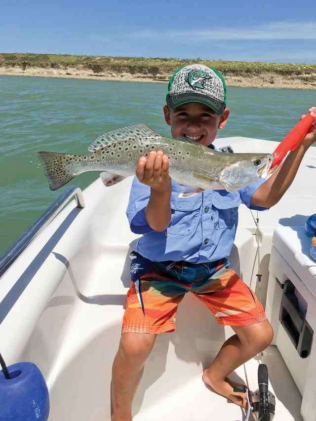 Blayden Brown first trout on a lure