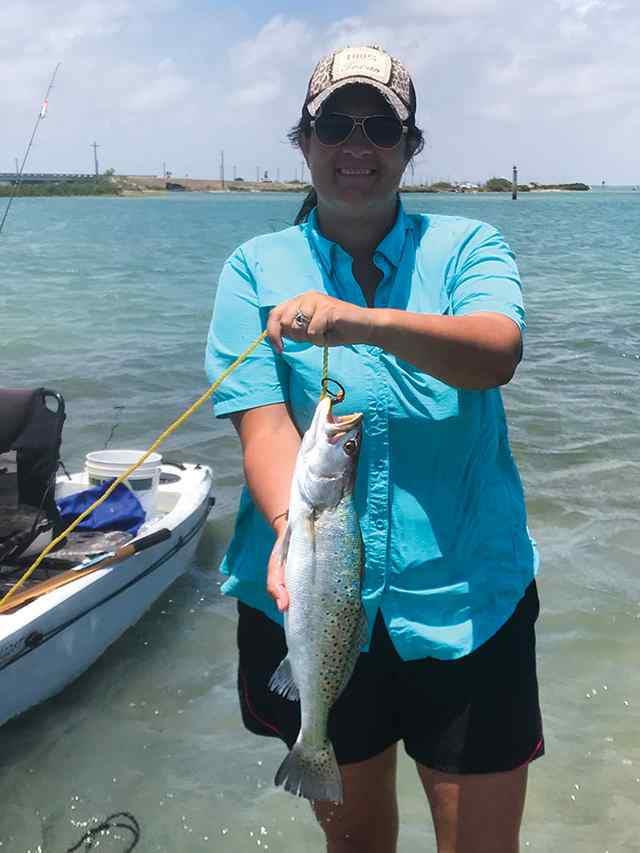 Miranda Brown Harbor Island, Port Aransas - 19.5" first keeper trout