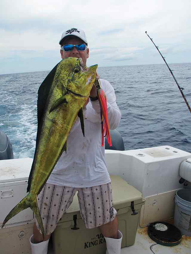 Timmy Hervey NE of Colt 45 (1800 ft deep) - dorado, caught on black bart lure