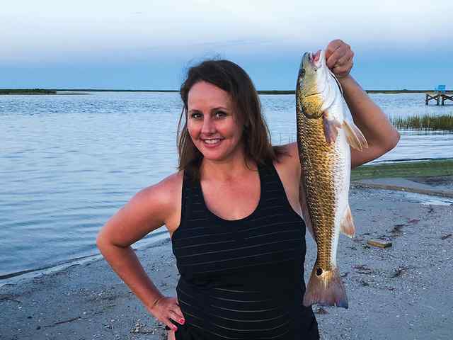 Kelly Greer Riney Lighthouse Lakes - 23" first slot redfish