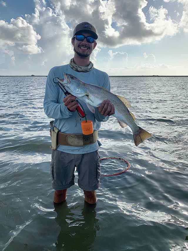 Connor Bartula East Matagorda Bay - 26" speckled trout, caught on paddle tail plastic on a slick