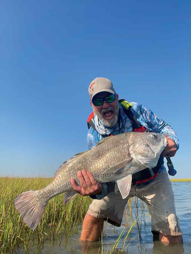 Mike Gartner Galveston Bay, West End - 35" 20 lb black drum CPR