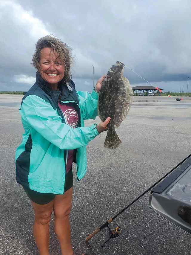 Chasidy Gwaltney Packery Channel - 20" personal best flounder! Caught on dead shrimp