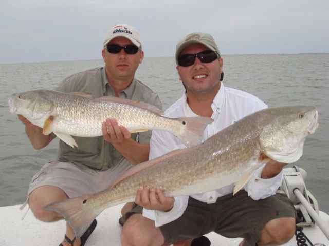 Mike Ginther and Jimmy Garza Lower Laguna Madre
  30&quot; &amp; 35&quot; reds
