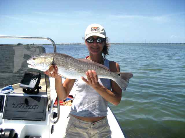 Becky Brune South Bay
  29&quot; first redfish!