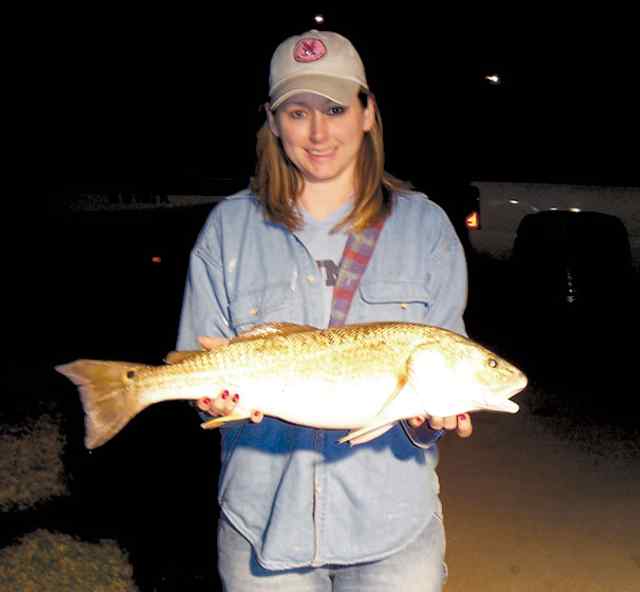 Lori Martin Tres Palacios Riverfirst big redfish!
