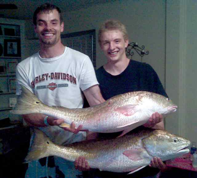 Brad Taylor & Cory McGuire Galveston36&quot; first redfish!