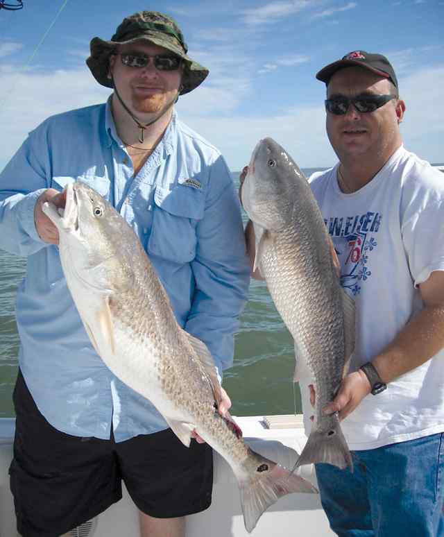 Lloyd Wells & Randy Read Galveston jetty

30-45&quot; 25+lb first bull reds!