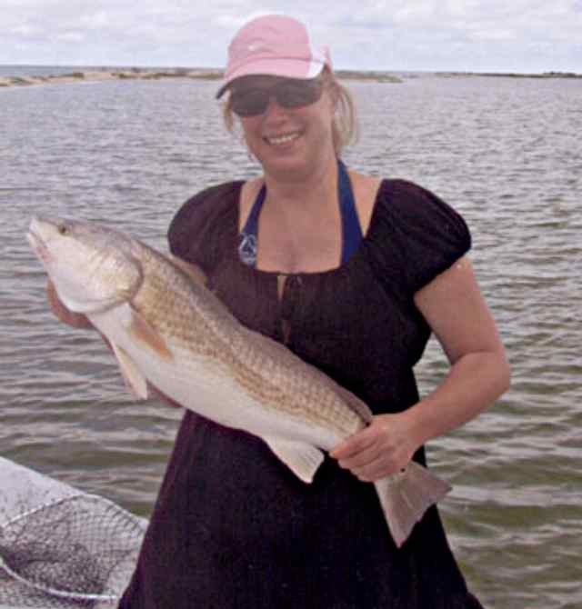 Kelly Wheat Panther Lake28&quot; first redfish!