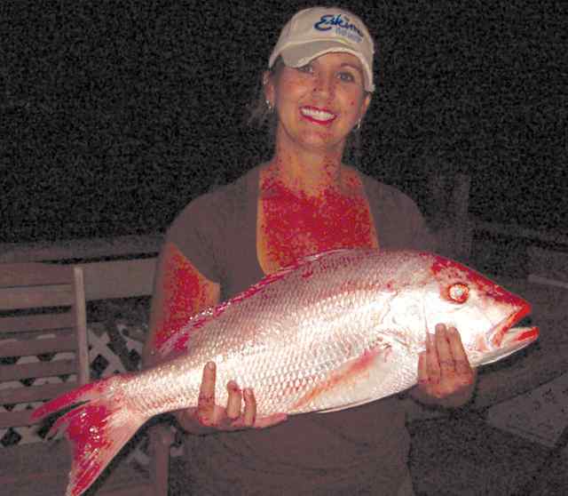 Susan Greenway Galvestonfirst red snapper!
