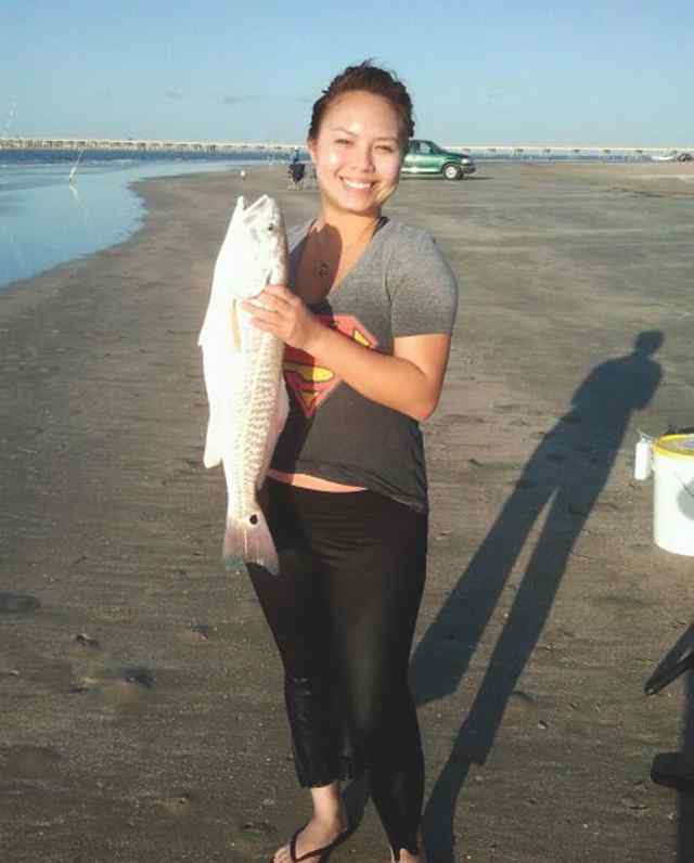 Alexa Ramirez Galveston25&quot; first redfish!
