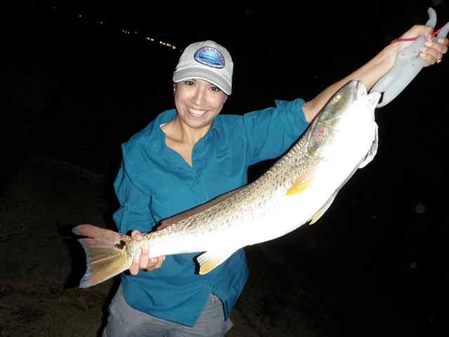 Anna Sanchez Port Aransas31.5&quot; first bull red!