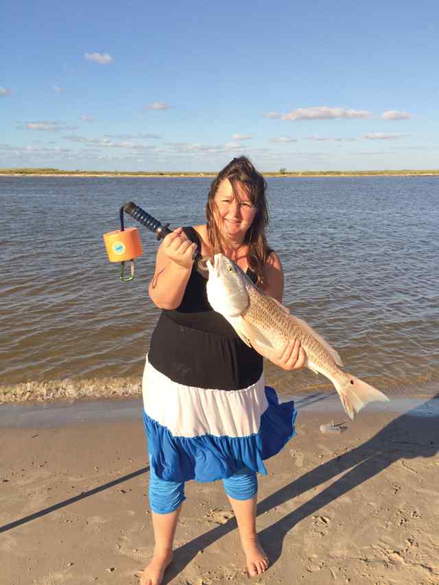 Lisa Howard Mouth of the Brazosfirst redfish!