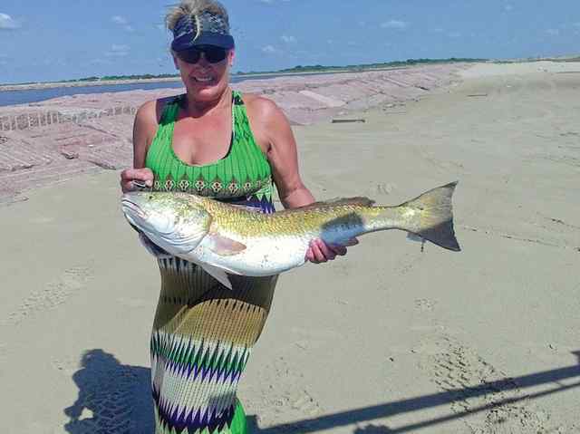 Catherine Cooper Matagorda surffirst bull red!