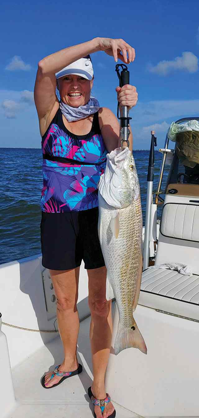 Val "rojo queen" Reininger West Galveston Bay - redfish