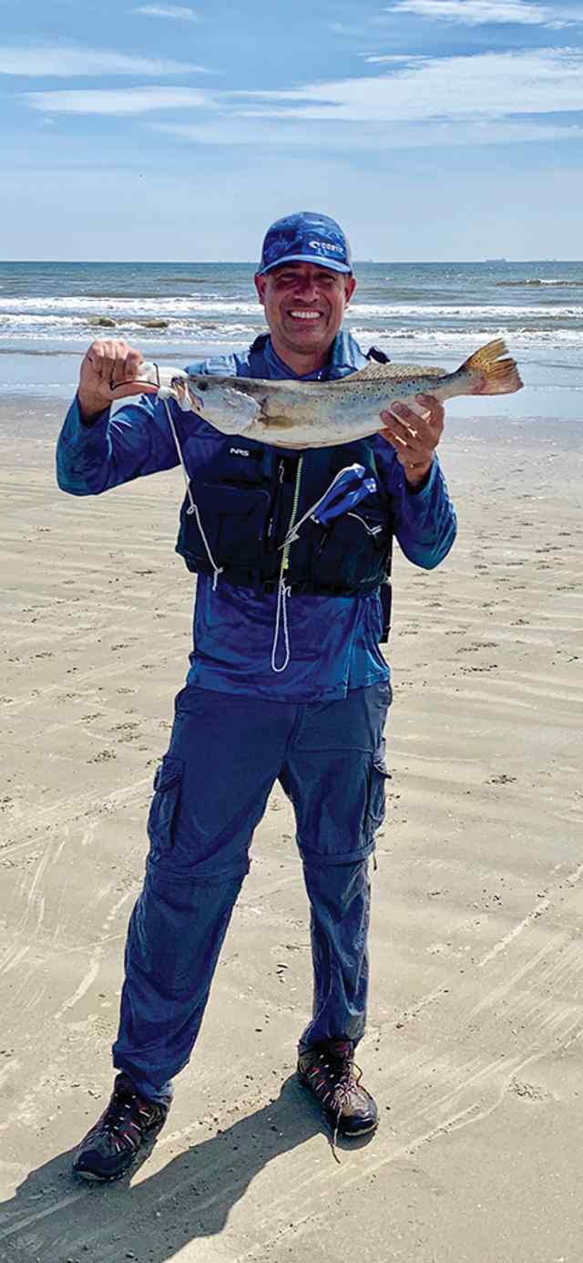 Armando DeLeon Galveston - 25" trout, caught wade fishing in the surf