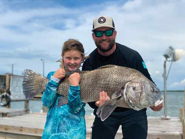 Brynn Bryant & father, Jason Seadrift - black drum