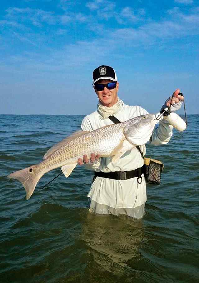 Mark Hooker East Galveston Bay - 14 lb redfish CPR, caught on red shad Texas Trout Killer