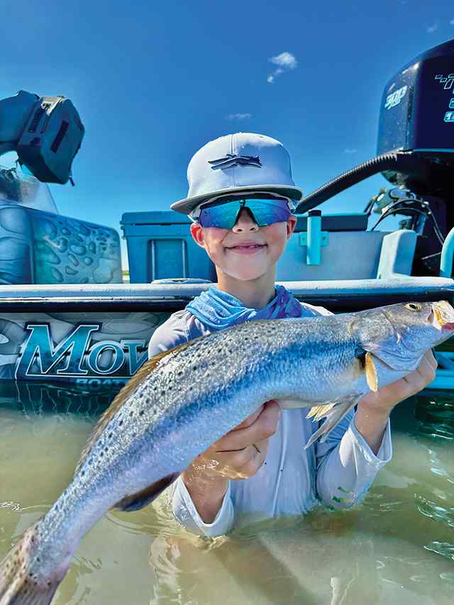 Connor Causey Upper Laguna Madre - personal best trout! CPR, caught on a true plum Down South lure