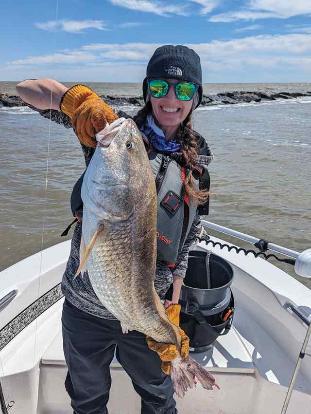 Deanna Whempner Sabine Pass - 36" personal best red! Caught on shrimp and a sinker