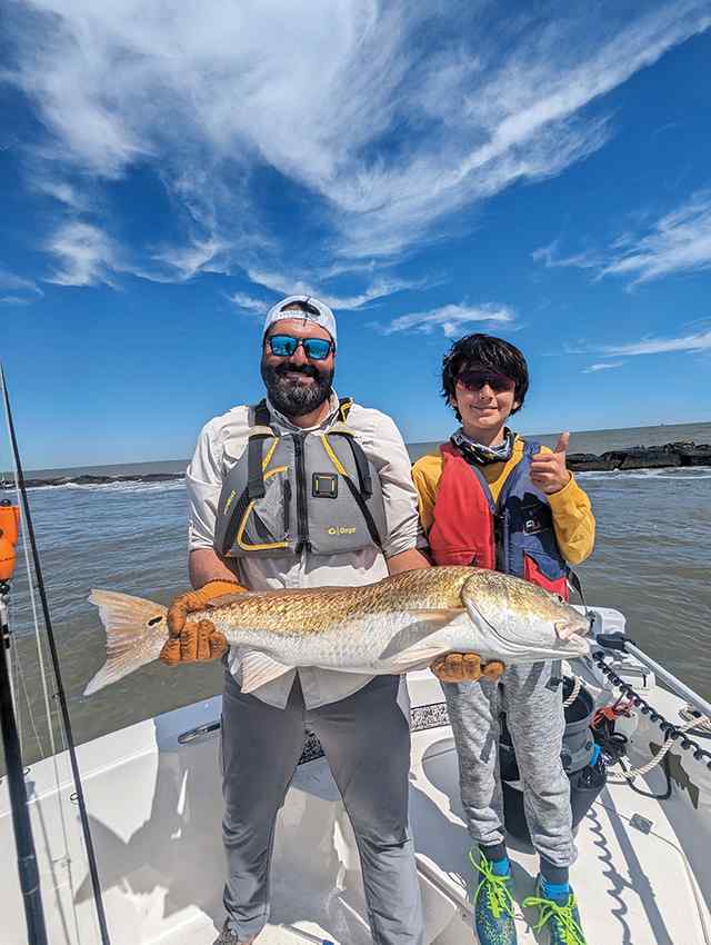 Gariel Whempner Sabine Pass - 33" first red! Caught on live shrimp and a sinker