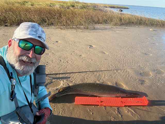 Mike Gartner West Galveston Bay - 48" alligator gar, caught wade fishing with inshore light tackle