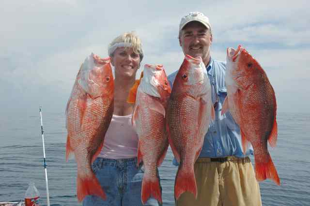 Claudia and Rick Wendland Port Mansfieldpair of snapper