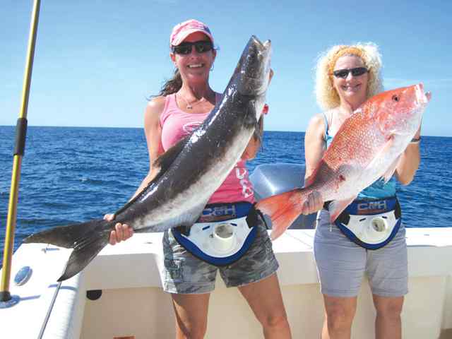 Deidra McCollum & Lisa Kaul Port O'Connor31lb ling &amp; 20lb snapper