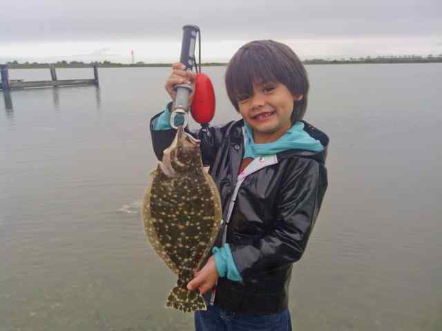 Luke McDonald 17&quot; first flounder! CPR