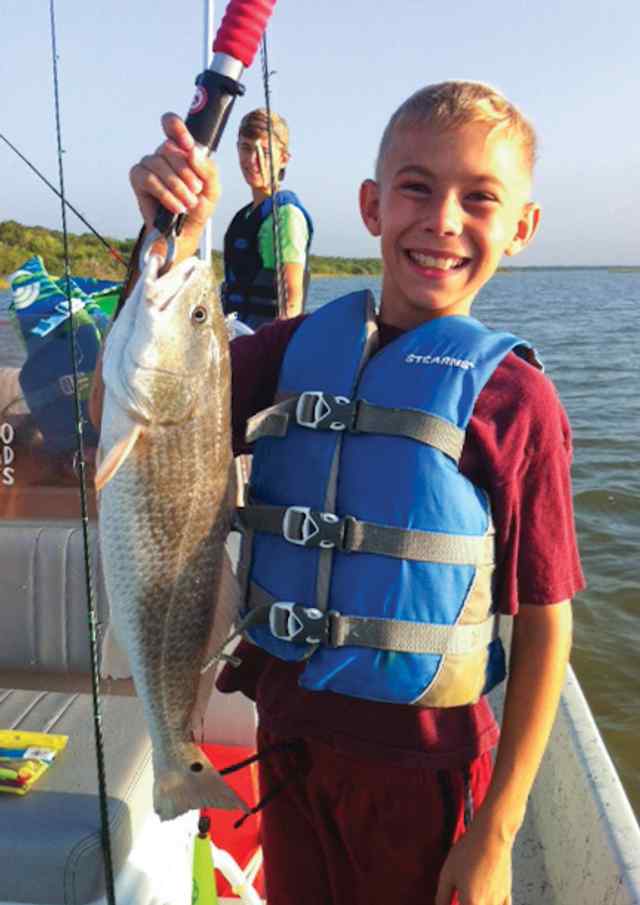 Luke Omecinski Lavaca Bay23&quot; first keeper red