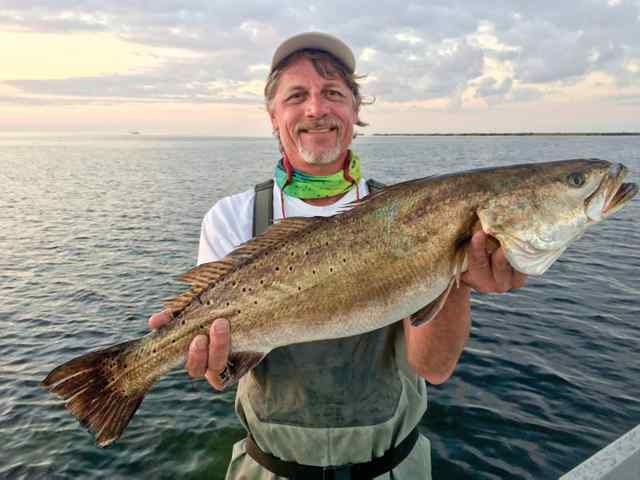 Brian Christen Chandeleur Islands - 29" personal best trout! Caught on a corky.