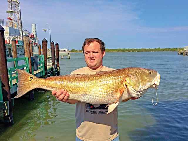 Brian Edge Galveston Bay - first bull red!