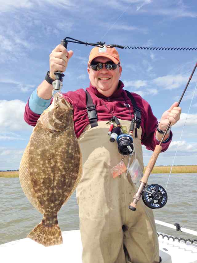 Chris Peck Matagorda Bay - 4 lb flounder, caught on 8wt fly rod with shrimp fly