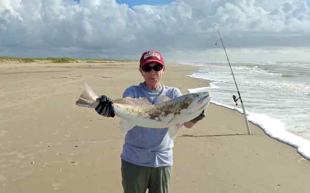 Edith Bunker Matagorda surf - 27" first redfish!