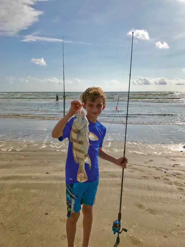 Cooper Truxaw Padre Island National Seashore - drum, caught while surf fishing
