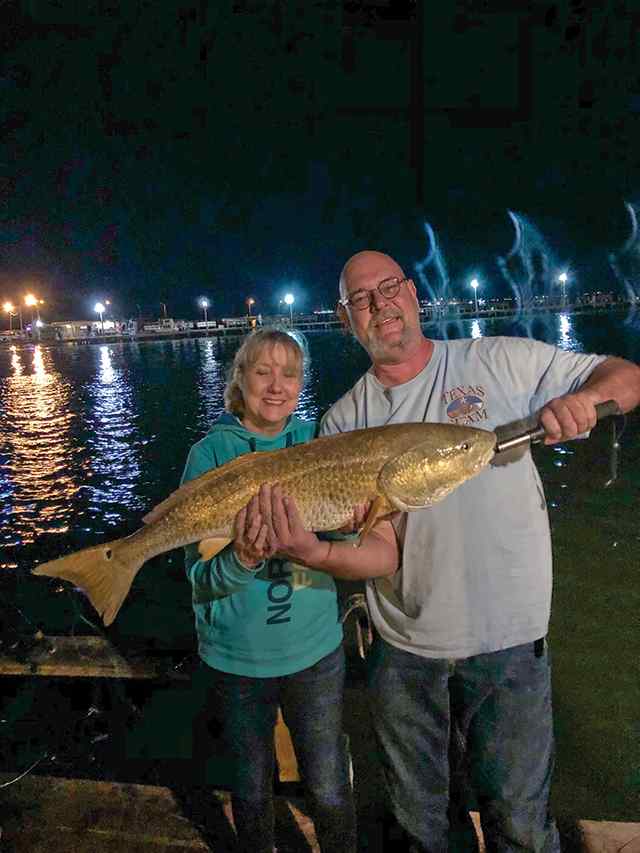 Marcie McHargue Humble Channel - 38" first bull red! caught on live mullet