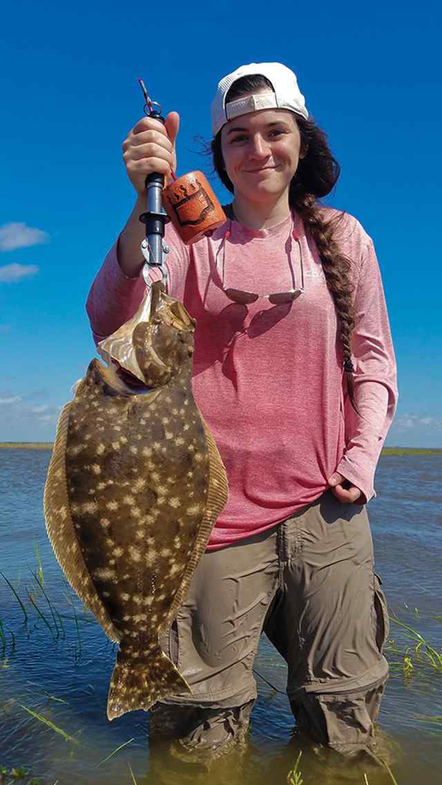 Emily Blanco Matagorda - 21.5" 4.5 lb first flounder!