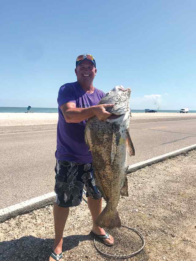 Jeff Grammo Texas City Dike - 47 lb black drum CPR, caught on 20 lb braided test line