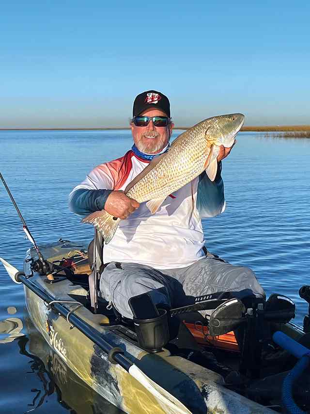Perry Baumann West Galveston Bay - 29" redfish CPR, caught on a K Wiggles Wig-A-Lo